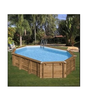 Piscina elevada de madera ovalada Safran-2 620 x 395 x 136 cm Gre. 7900892