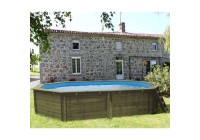 Piscina elevada de madera ovalada Cannelle-2 535 x 356 x 117 cm Gre. 7900872