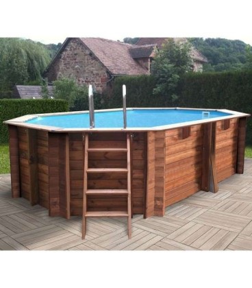 Piscina elevada de madera ovalada Grenade-2 436 x 336 x 117 cm Gre. 7900862