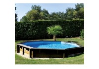 Piscina elevada de madera redonda VASTO Ø 428 x 136 cm Gre. 790302