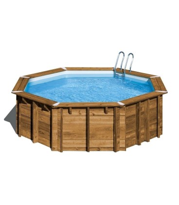 Piscina elevada de madera redonda...