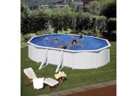 Piscina GRE Fidji ovalada de acero chapa blanca 500 x 300 x 120 cm Aqualoon. KIT500QGRE