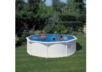Piscina GRE Fidji ovalada de acero chapa blanca 460 x 120 cm Aqualoon. KIT460QGRE