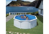 Piscina GRE Fidji ovalada de acero chapa blanca 350 x 120 cm Aqualoon. KIT350QGRE