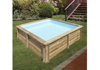 Piscina elevada de madera cuadrada City 225 x 225 x 68 cm Gre. 790000