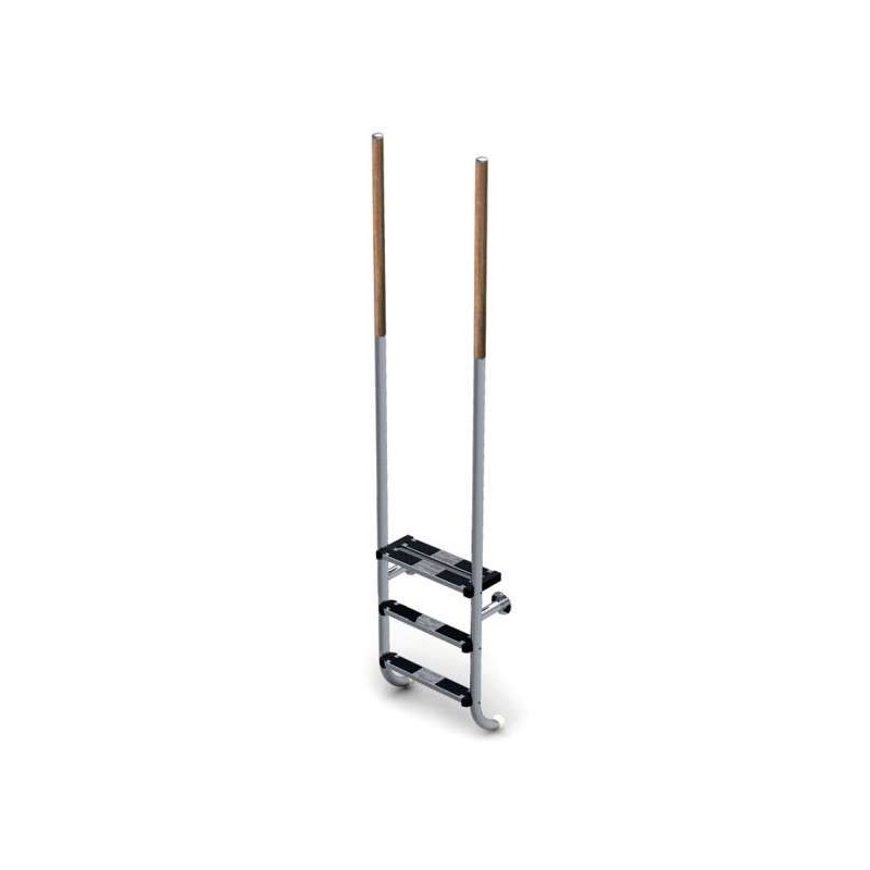 ESCALERA ELEGANCE 3 PELDAÑOS IPE+INOX + 1 SEGURIDAD AISI 316. 45901