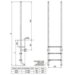ESCALERA ELEGANCE 3 PELDAÑOS IPE+INOX + 1 SEGURIDAD AISI 316. 45901