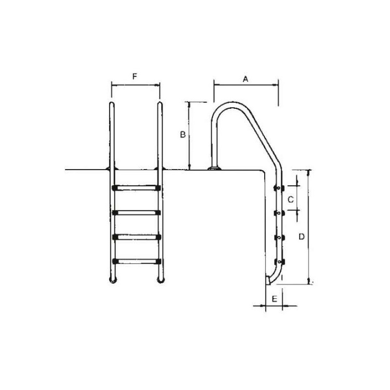 Escalera modelo Standard - 5 peldaños Astralpool
