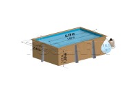 Piscina elevada de madera rectangular Papaya 520x320x133 cm Gre. WPPAPA
