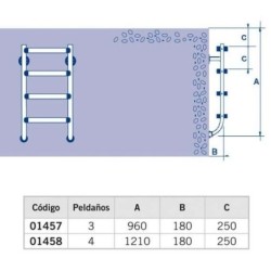 PARTE INFERIOR ESCALERA PARTIDA 3 PELDAÑOS LUXE. 01457