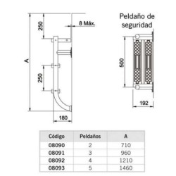 PARTE INFERIOR ESCALERA PARTIDA PELDAÑOS 2 LUXE+1 SEG.. 08091