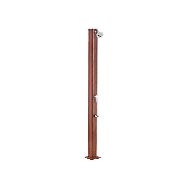 Ducha solar redonda aspecto madera Gre. DSALR32W