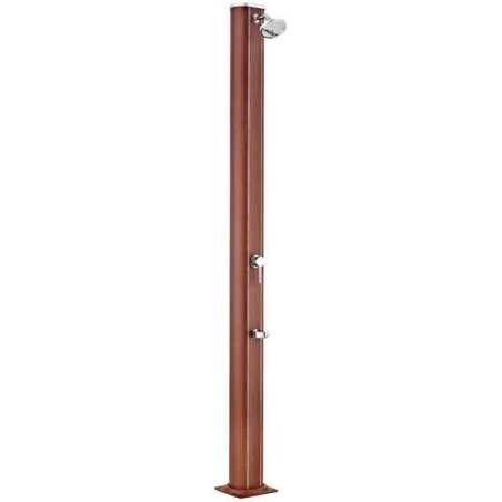 Ducha solar redonda aspecto madera Gre. DSALR32W