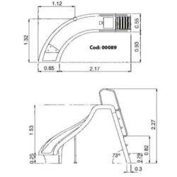 TOBOGAN CURVADO DERECHA 1,78 M. 00088