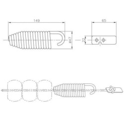 AMORTIGUADOR CORCHERA ACERO INOXIDABLE. 01468