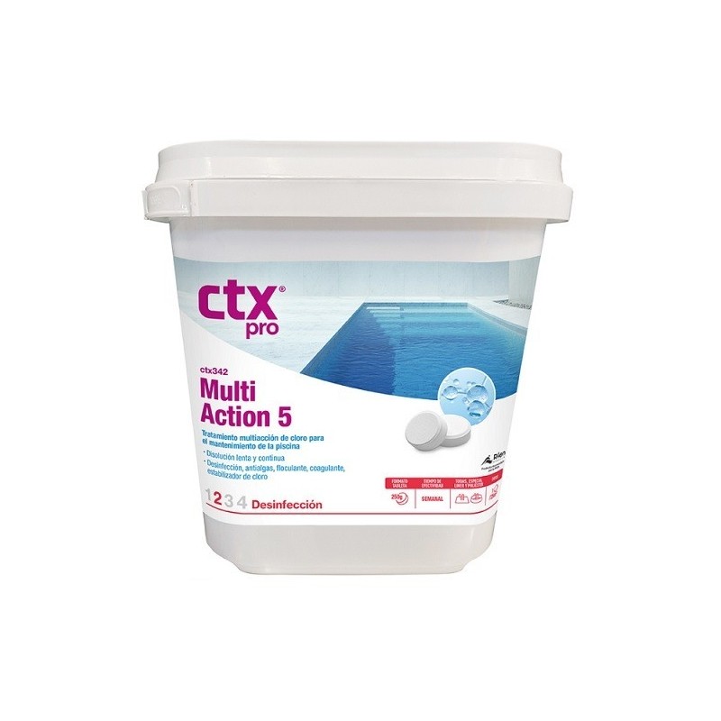 CTX 342. Cloro Multiacción 200gr. Especial liner y poliéster. 75148