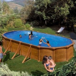 Piscina elevada madera 610x375x132 Gre. KITPROV618WO