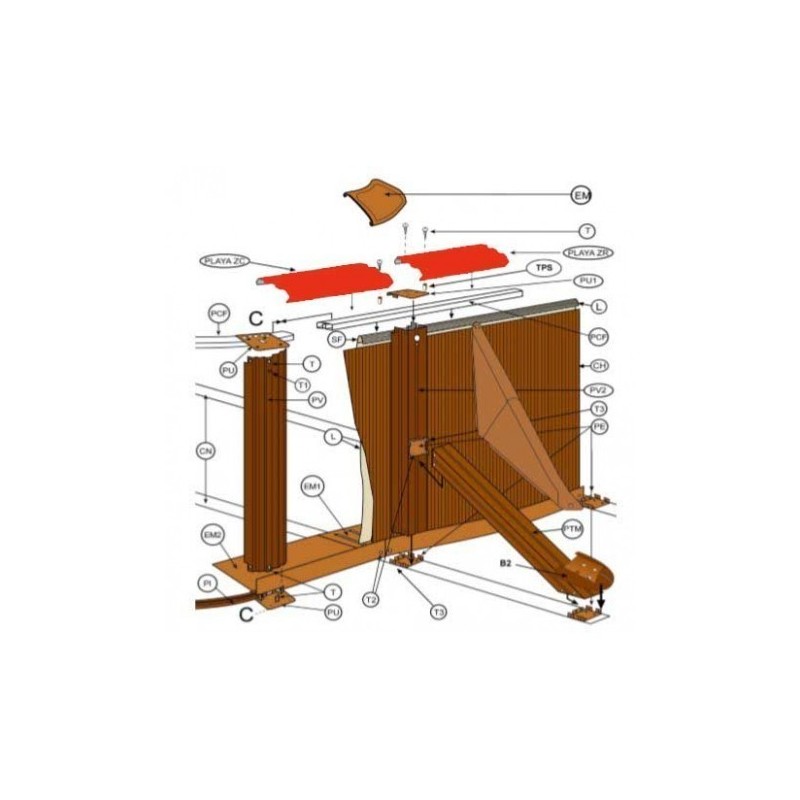 Piscina elevada madera 500x300x120 Gre. KIT500W