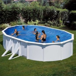 Piscina GRE Bora Bora ovalada de acero chapa blanca 610 x 375 x 120 cm. KITPROV613