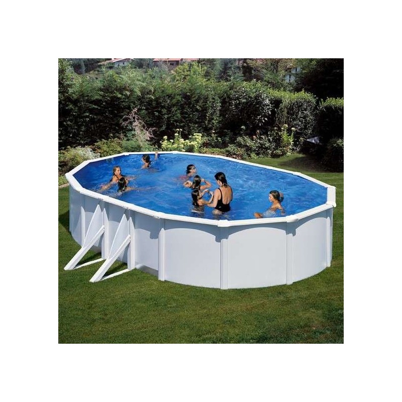 Piscina GRE Bora Bora ovalada de acero chapa blanca 610 x 375 x 120 cm. KITPROV613