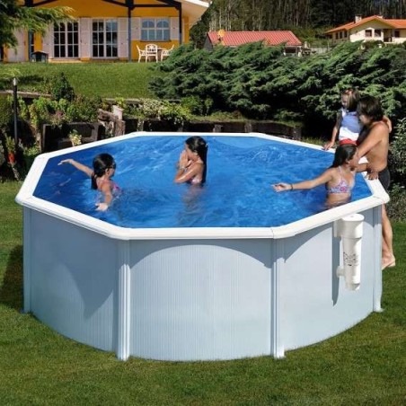 Piscina GRE Bora Bora circular de acero chapa blanca Ø 350 x 120 cm. KITPR353