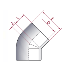 Codo PVC D.50 45 grados Cepex