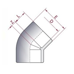 Codo PVC D.63 45 grados Cepex
