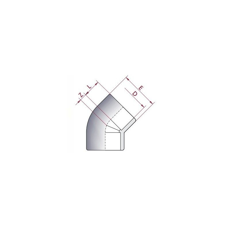 Codo PVC D.63 45 grados Cepex