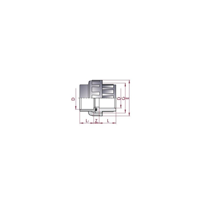 Enlace tres piezas PVC D.50 Cepex
