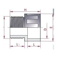 Terminal rosca macho PVC D.63 a 2" Cepex