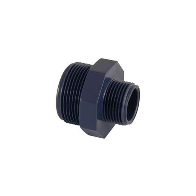 Reducción roscada PVC macho-macho D. 1/2" x 3/8". 02303