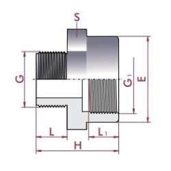 Reducción Roscada PVC macho x hembra D. 3/8" x 1 2". 02270
