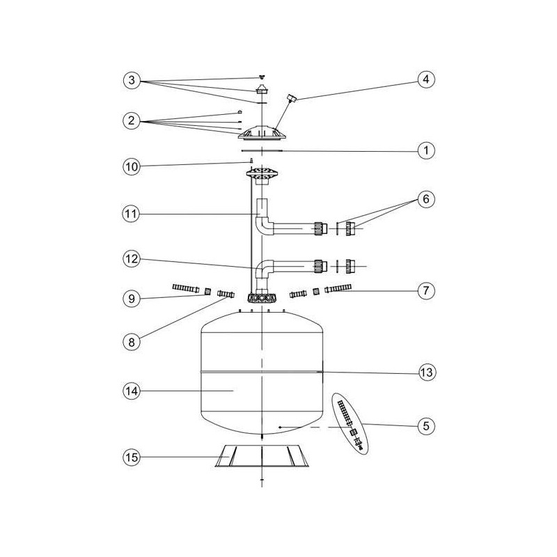 Junta tapa filtro inoxidable Astralpool. 4404060301