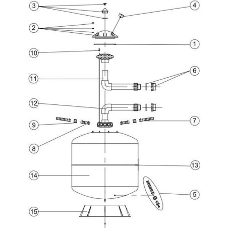 Junta tapa filtro inoxidable Astralpool. 4404060301