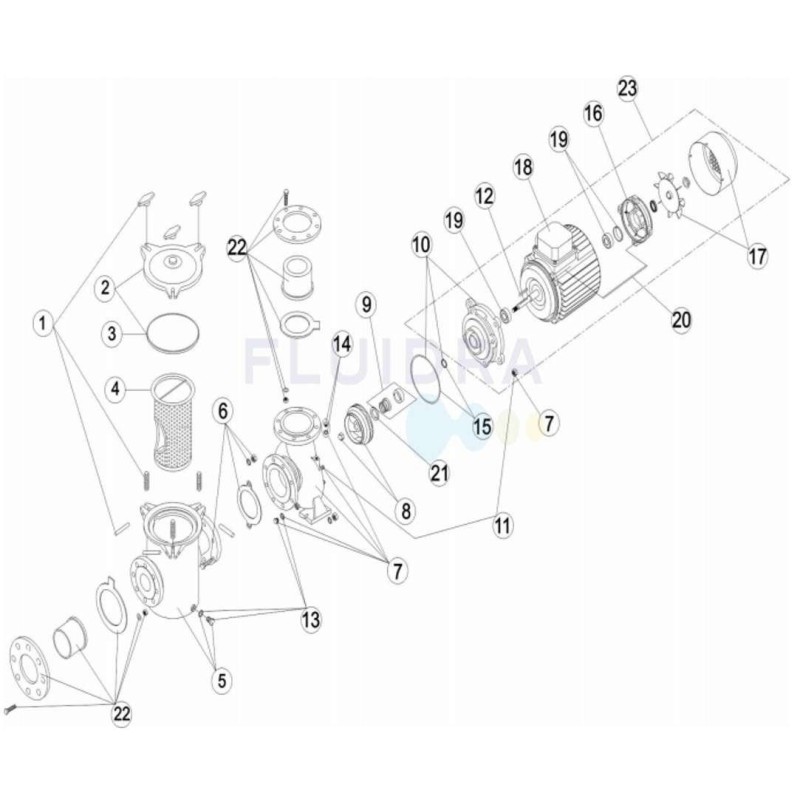 Junta cuerpo bomba 7,5HP a 12,5HP Astralpool. 4405020234