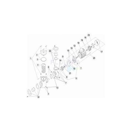 Junta cuerpo bomba 3HP a 5,5HP Astralpool. 4405020233