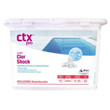 CTX-250 Clorshock 1KG - Dicloro en tabletas Premium. 75133 20 unidades