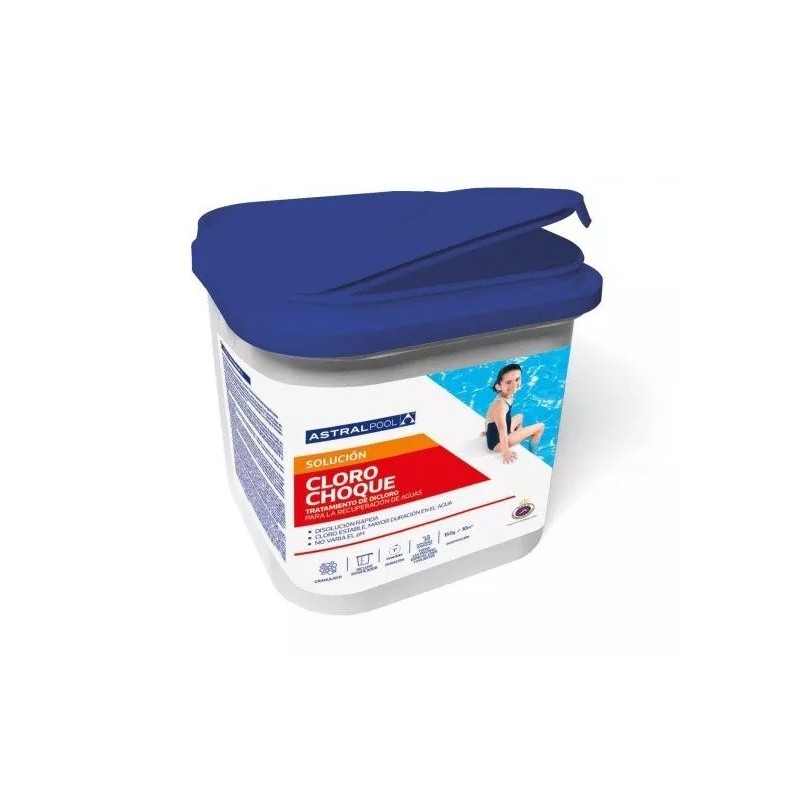 CLORO DE CHOQUE GRANULADO 5 kg. ASTRALPOOL 11394 4 UD