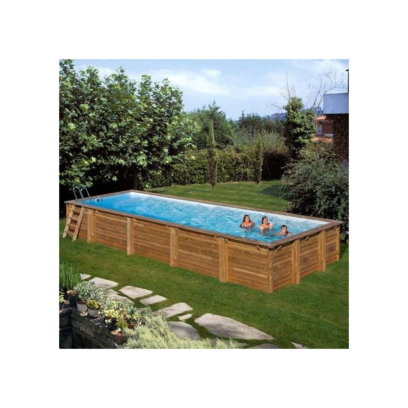 Piscina elevada madera rectangular Mint 1000x400x146 cm Gre. 788032