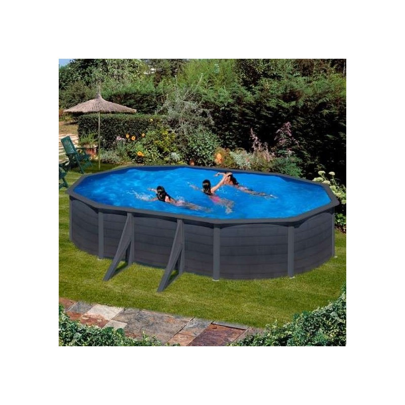 Piscina elevada KEA aspecto grafito 610 x 375 x 120 cm Gre. KIT610GF