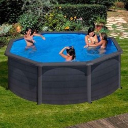 Piscina elevada CIRCULAR KEA aspecto grafito Ø 350 x Gre. KIT350GF