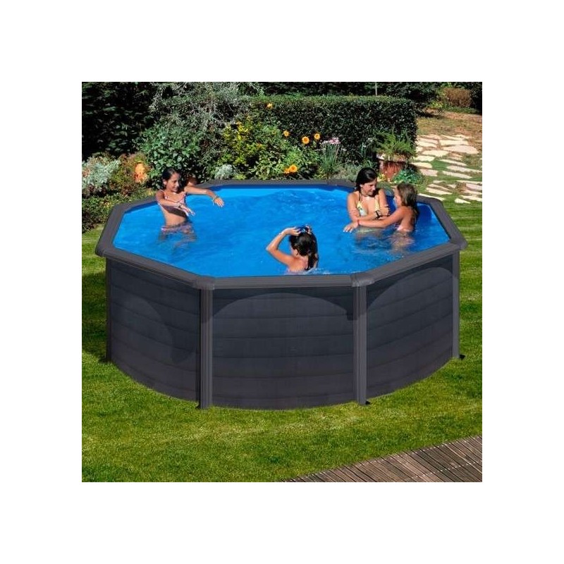 Piscina elevada CIRCULAR KEA aspecto grafito Ø 350 x Gre. KIT350GF