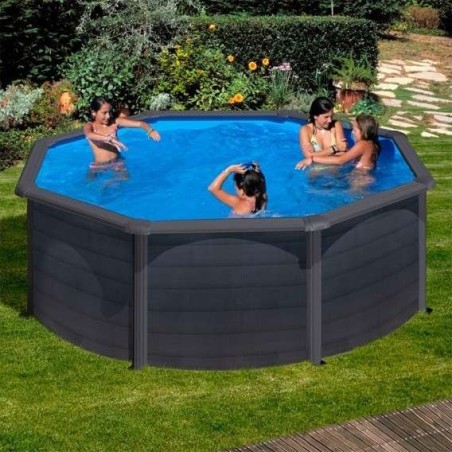 Piscina elevada CIRCULAR KEA aspecto grafito Ø 350 x Gre. KIT350GF