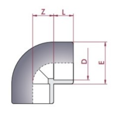 Codo PVC D.50 90 grados Cepex