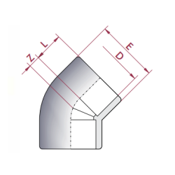 Codo PVC D.50 45 grados Cepex