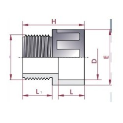 Terminal rosca macho PVC D.50 a 1 1/2" Cepex