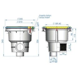 SUMIDERO NORM REJILLA ANTIVORTEX CON INSERTOS. 56382 4 UD