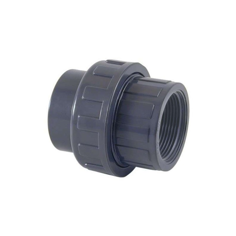 Enlace tres piezas mixto PVC 40 x 1/4" Cepex. 02339