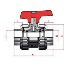 Válvula de bola [STD] PVC-U PE-EPDM encolar D.40 Cepex. 36504