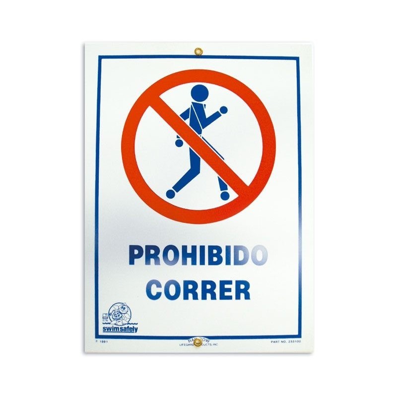 Cartel seguridad PROHIBIDO CORRER. 100692